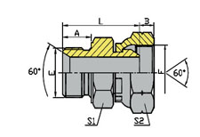 公制外螺纹60º内锥/英管内螺纹60º外锥