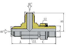 METRIC MALE/METRIC MALE/METRIC MALE O-RING