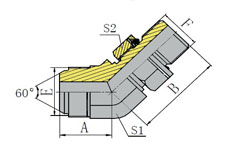 45º METRIC MALE 60º CONE/METRIC MALE WITH O-RING