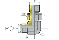 90º METRIC MALE 60º CONE/METRIC MALE WITH O-RING