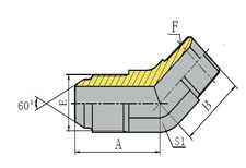 45º METRIC MALE 60º CONE/BSPT MALE