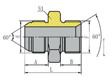 JIS GAS MALE 60º CONE/BSP MALE 60º SEAT