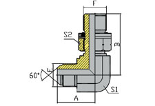 90º JIS GAS MALE 60º CONE/BSP MALE WITH O-RING