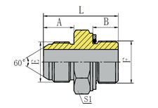 JIS GAS MALE 60º CONE/BSP MALE WITH O-RING