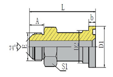 JIC外螺纹74º外锥/SAE法兰6000PSI