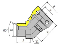 45ºBSP MALE 60ºSEAT/STECKO FEMALE