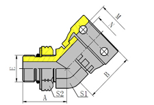 45ºSAE O-RING BOSS/STECKO FEMALE
