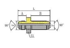 SAE外螺纹90º外锥过板接头