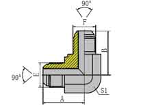 90º公制外螺纹90º外锥面