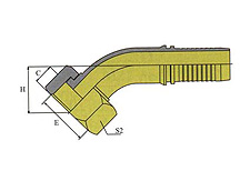 45ºGB METRIC FEMALE FLAT SEAT