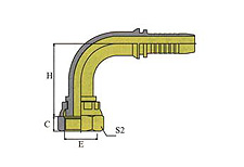 90ºGB METRIC FEMALE FLAT SEAT