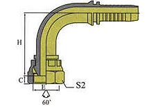 90ºMETRIC FEMALE 60ºCONE