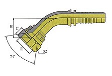 45ºGB METRIC FEMALE 74ºCONE SEAT