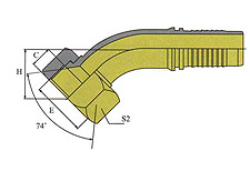 45ºGB METRIC FEMALE 74ºCONE SEAT