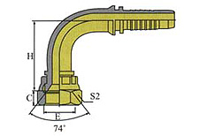 90ºGB METRIC FEMALE 74ºCONE SEAT
