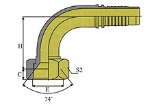 90ºGB METRIC FEMALE 74ºCONE SEAT
