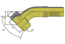 45ºGB METRIC FEMALE 74ºCONE SEAT