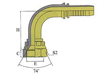 90ºGB METRIC FEMALE 74ºCONE SEAT