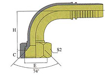 90ºGB METRIC FEMALE 74ºCONE SEAT