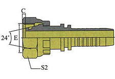 METRIC FEMALE 24o CONE O-RING L.T.