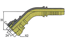 45ºMETRIC FEMALE 24o CONE O-RING