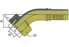 45ºMETRIC FEMALE 24o CONE O-RING