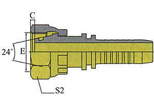 METRIC FEMALE 24o CONE O-RING H.T.DIN3865