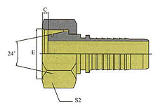METRIC FEMALE 24o CONE O-RING H.T.