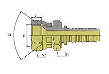 JIC FEMALE 74ºCONE SEAT DOUBLE HEXAGON