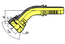 45ºJIC FEMALE 74ºCONE SEAT