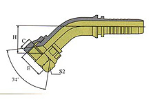 45ºJIC FEMALE 74ºCONE SEAT