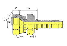 JIC Female 74º Cone Seat Double Hexagon SAE J514