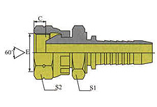 BSP FEMALE60ºCONE DOUBLE HEXAGON
