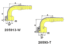 90ºMetric Female 24o Cone O-Ring H-T
