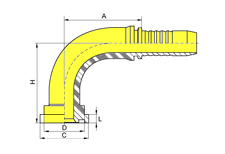90ºSAE FLANGE 6000 PSI